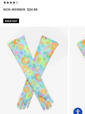 Savage X Fenty Floral Sheer Opera Gloves in Mint, Yellow, Peach